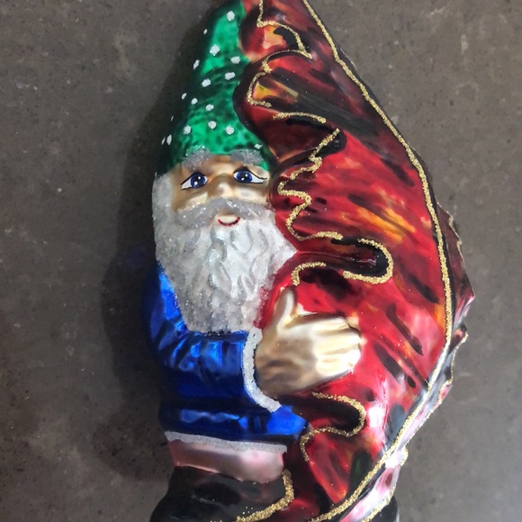 Larry Fraga hand blown Christmas ornament Fall gnome elf limited edition signed - Picture 6 of 11